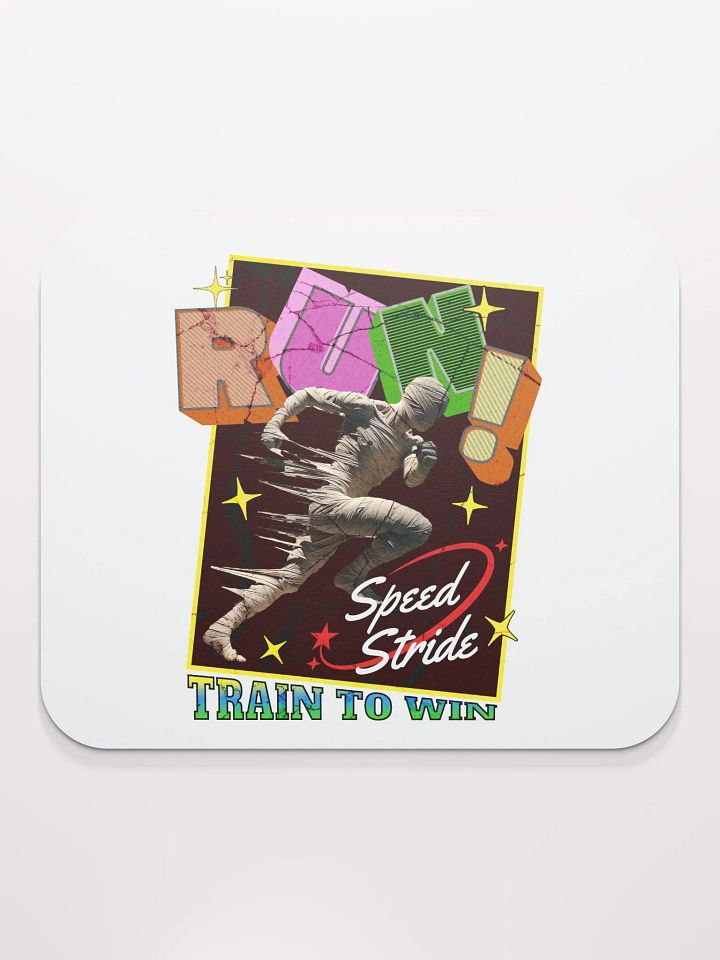 Train To Win Block Letters Run! Mummy Stride Mouse Pad product image (1)