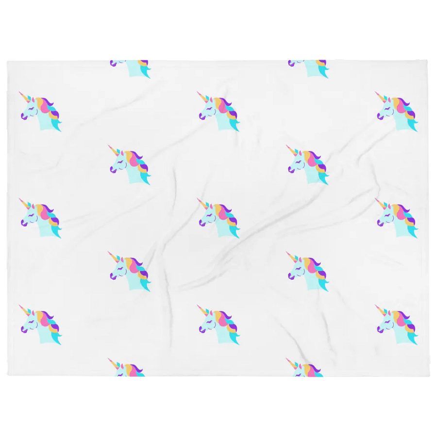 Rainbow Unicorn Grid Throw Blanket product image (1)