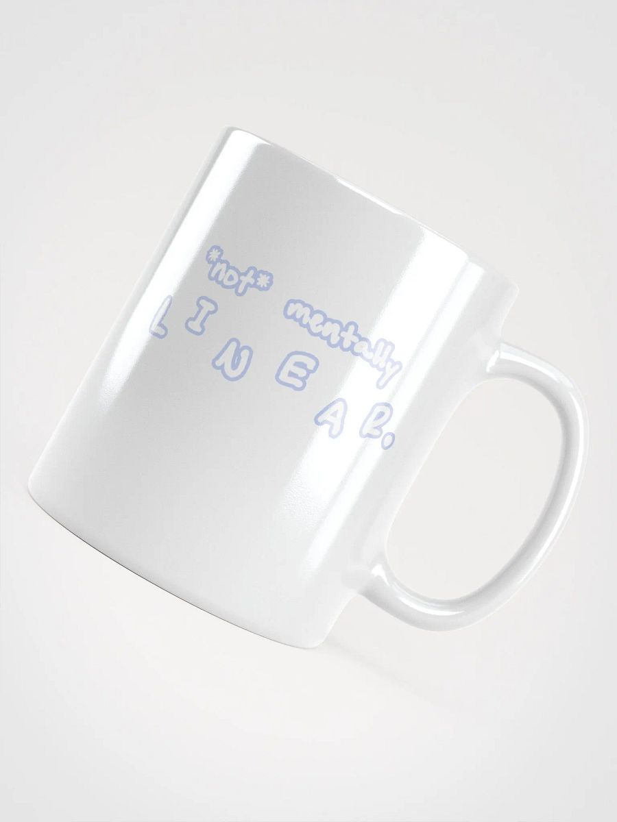 *not* mentally linear (lined design, #BDCAEF) glossy white mug product image (8)
