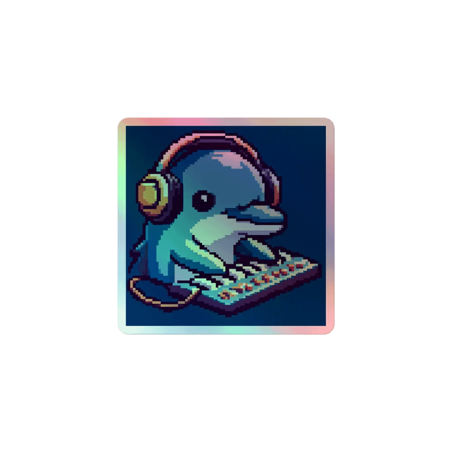 Dolphin DJ Sticker (Holographic) product image (1)