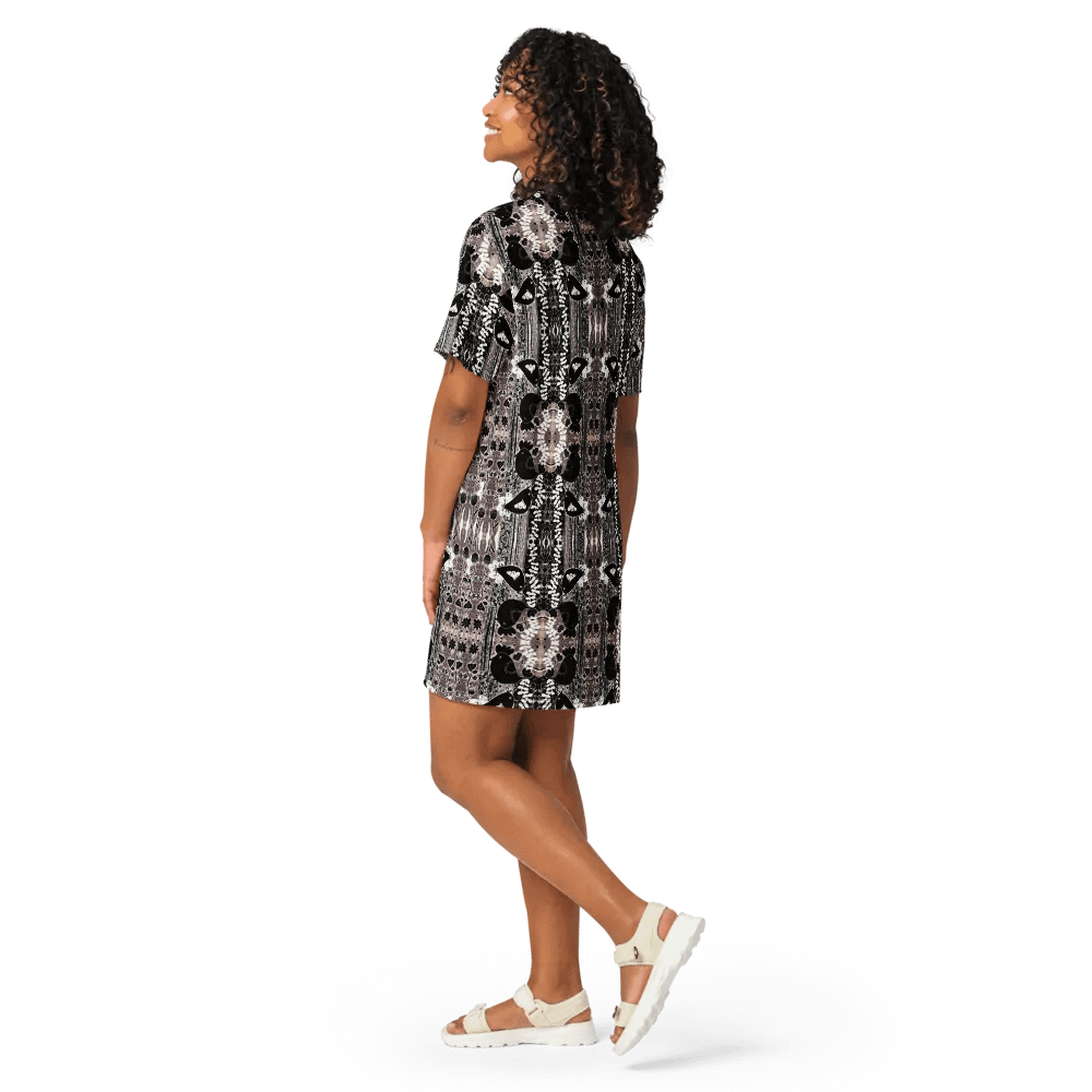 Abstract Floral Birds Ladies T Shirt Dress product image (12)