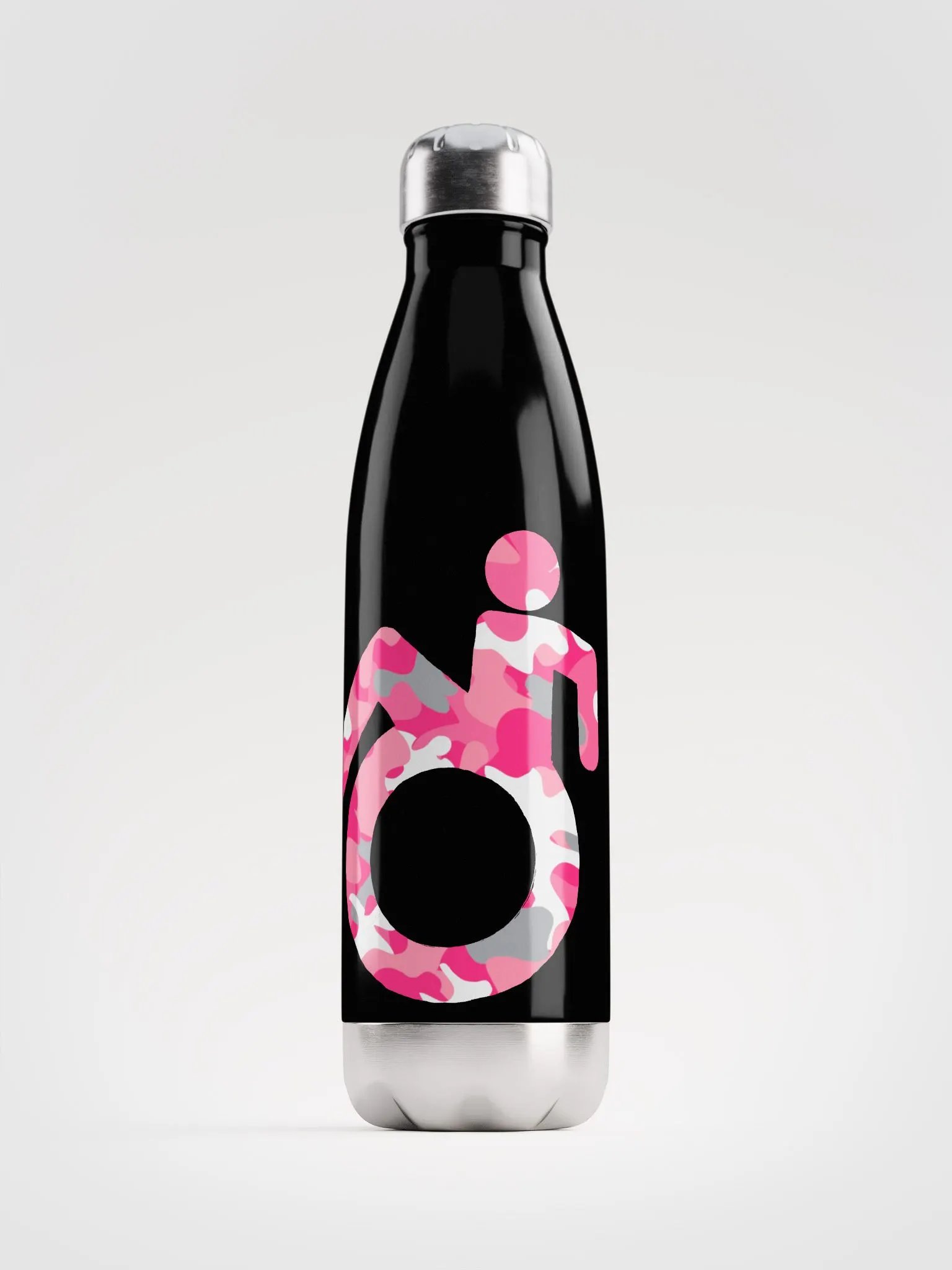 Wheelie, Pink Camo SS Water Bottle product image (1)
