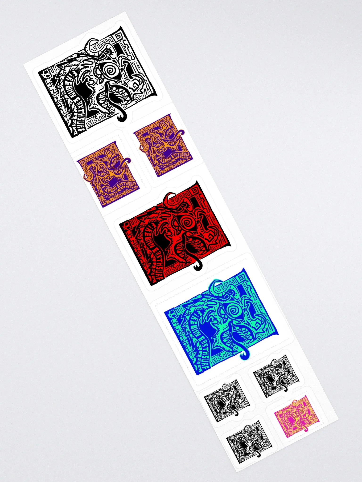 spiral dragon sticker sheet product image (2)