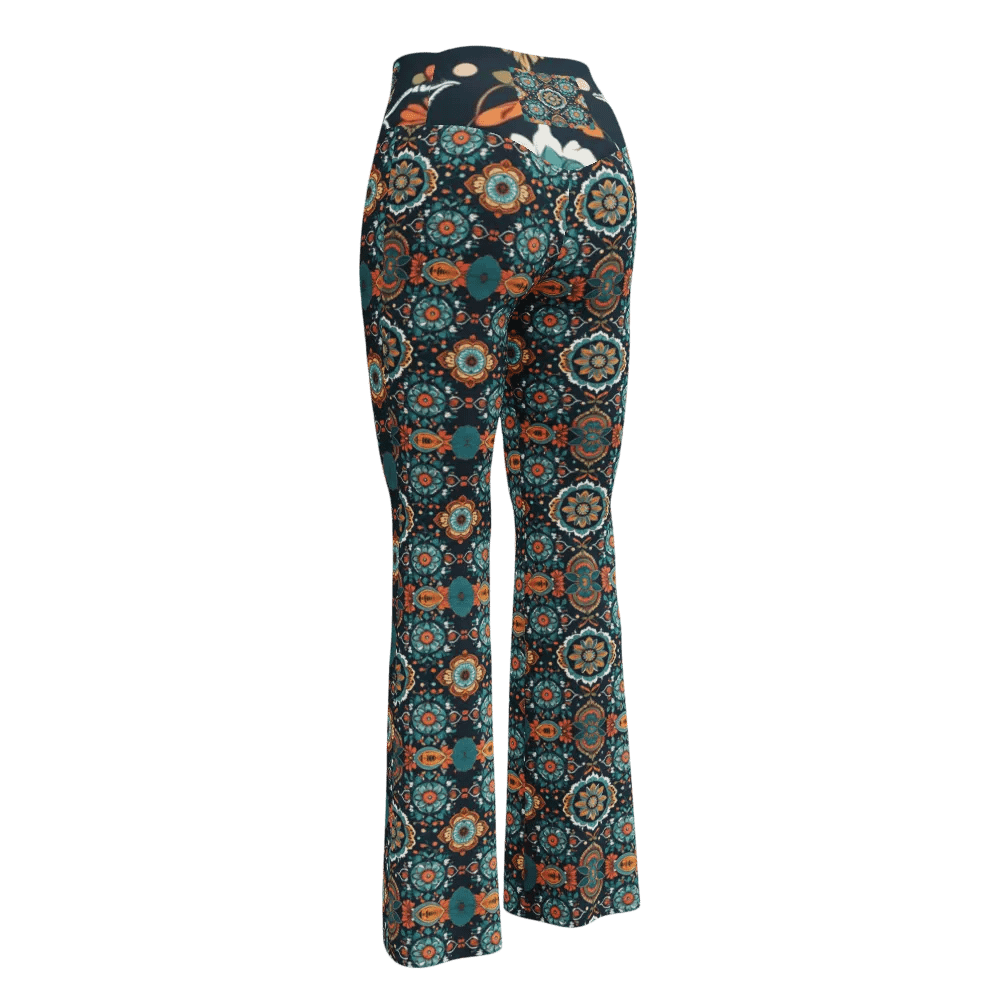 Symmetry Chic: All-Over Printed Flare Leggings product image (10)