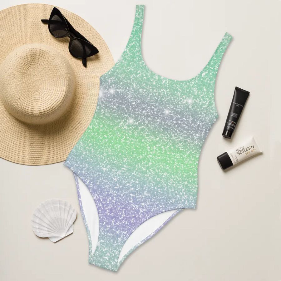 Glitter Unicorn Texture Design One Piece Swimsuit (3) product image (6)