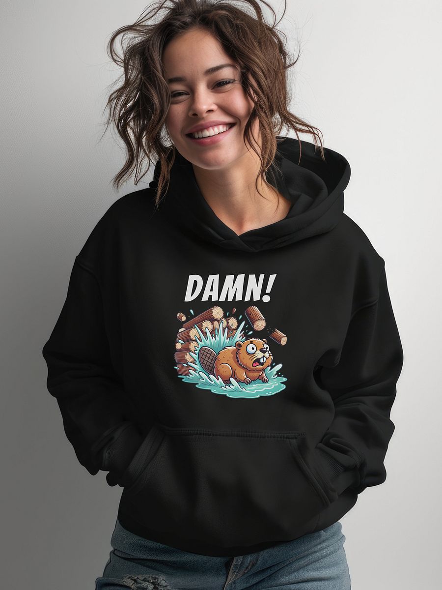 DAMN! - Bad Luck Beaver - Funny - Meme - Gildan Classic Hoodie product image (3)