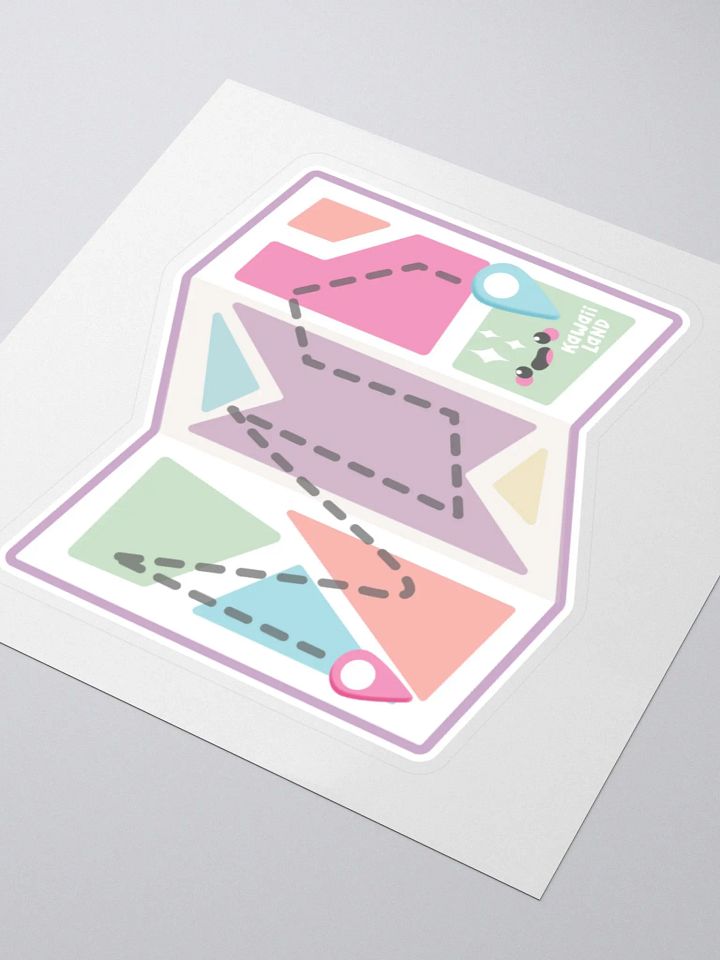 Cute Kawaii Land Map Kiss Cut Sticker product image (2)