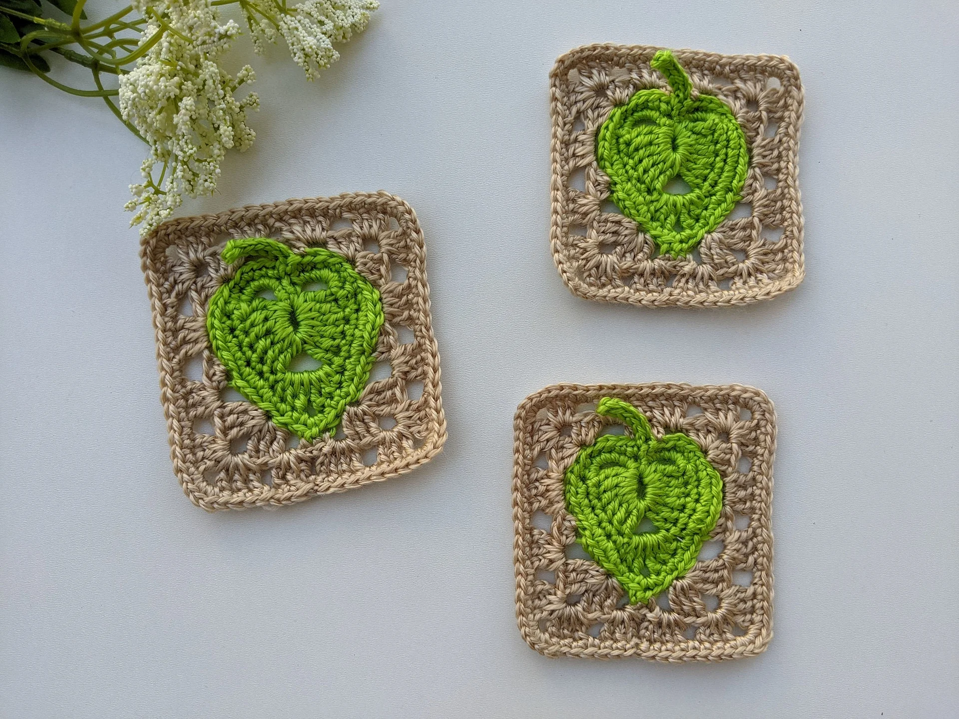 Crochet Leaf Granny Square Pattern product image (7)