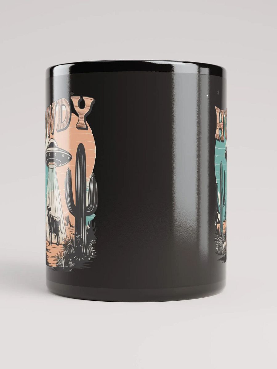 "Howdy-UFO" black glossy mug product image (3)