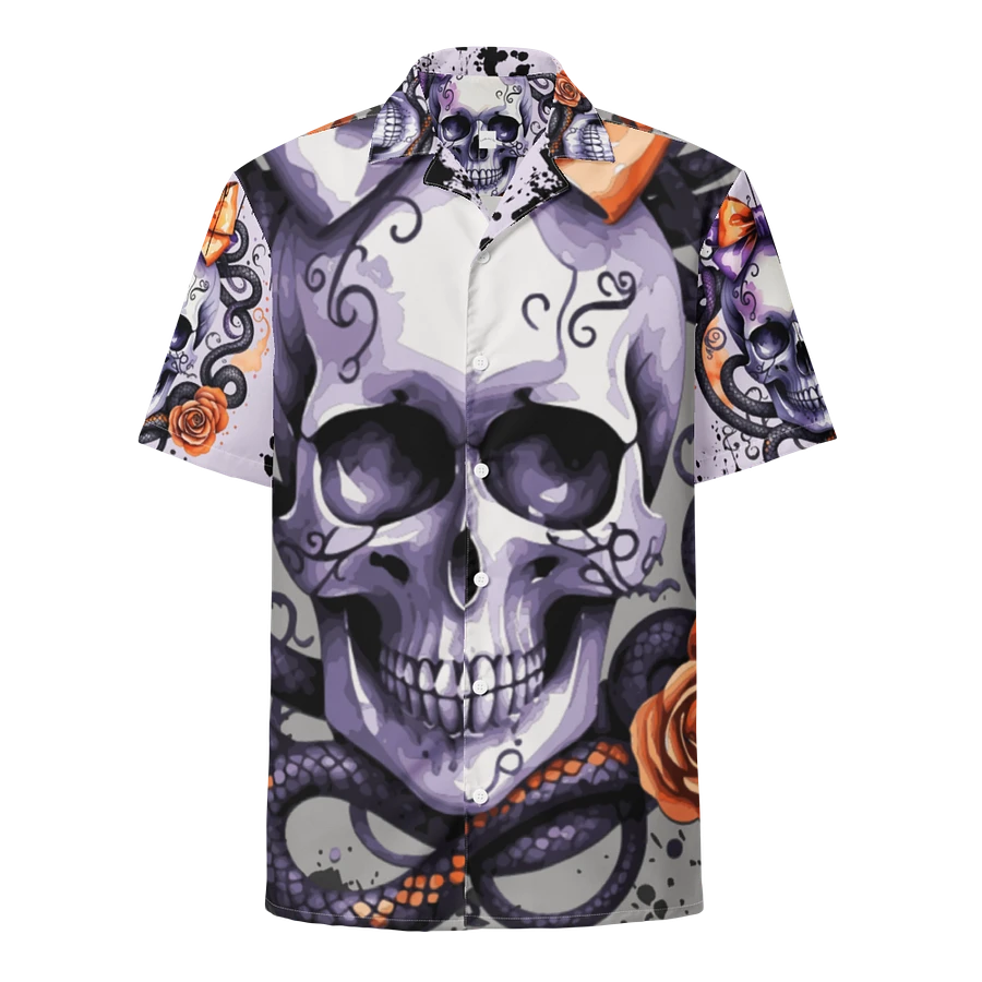 Coquette Style Autumn Skull & Snake Button-Up Shirt product image (1)