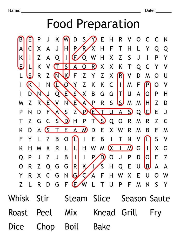 Printable Food Preparation Word Search – 16 Key Terms! product image (2)