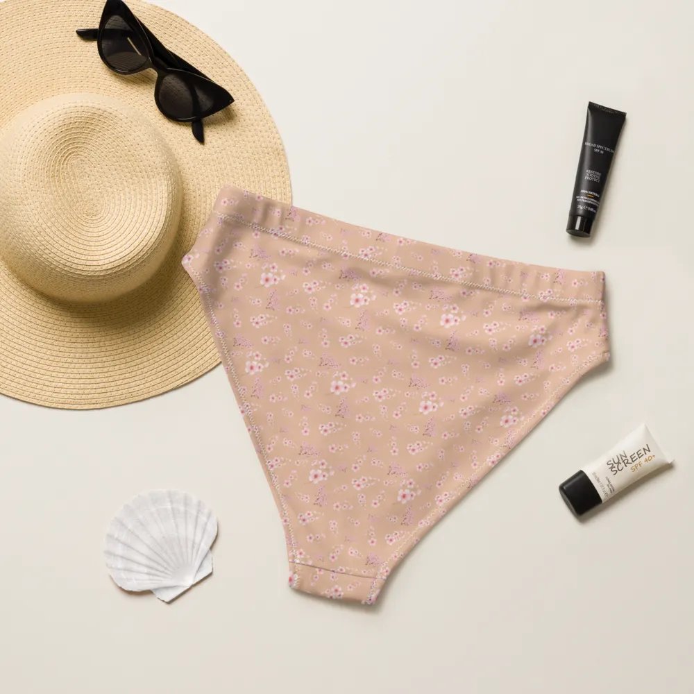Cherry Blossoms on Cream Eco-Green Bikini Bottom product image (8)
