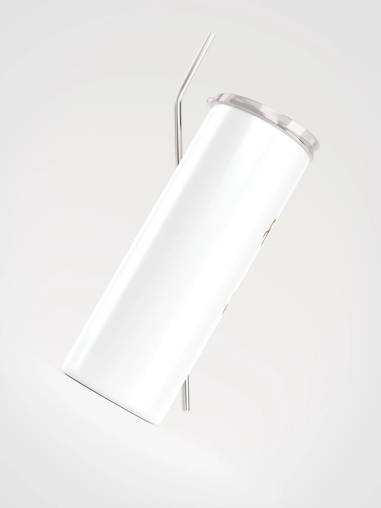 Chic & Celestial: White Taurus Steel Tumbler with Golden Messy Bun Design product image (4)