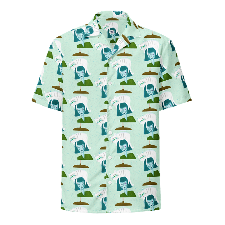 Cat Lady Hawaiian Shirt - Mint Green product image (1)
