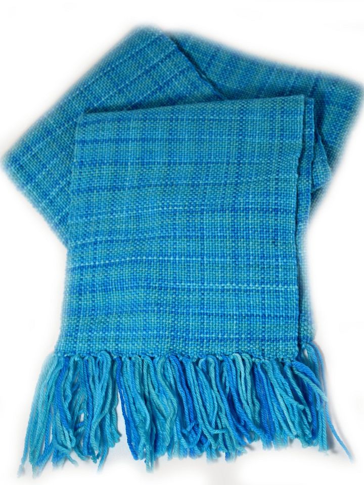 Blue Tonal Handwoven Scarf product image (2)