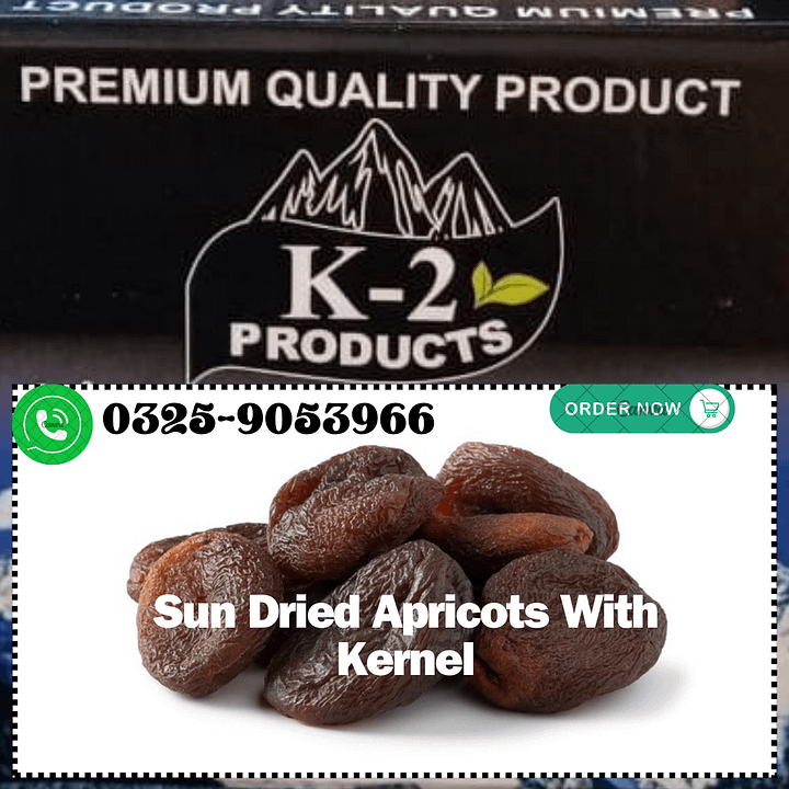Dried Apricots With Kernel from Gilgit Baltistan | Original Siachen Apricots by K2 Products | No Added Sugar | NON-GMO | Natural & Farm Fresh | Resealable Bag product image (1)