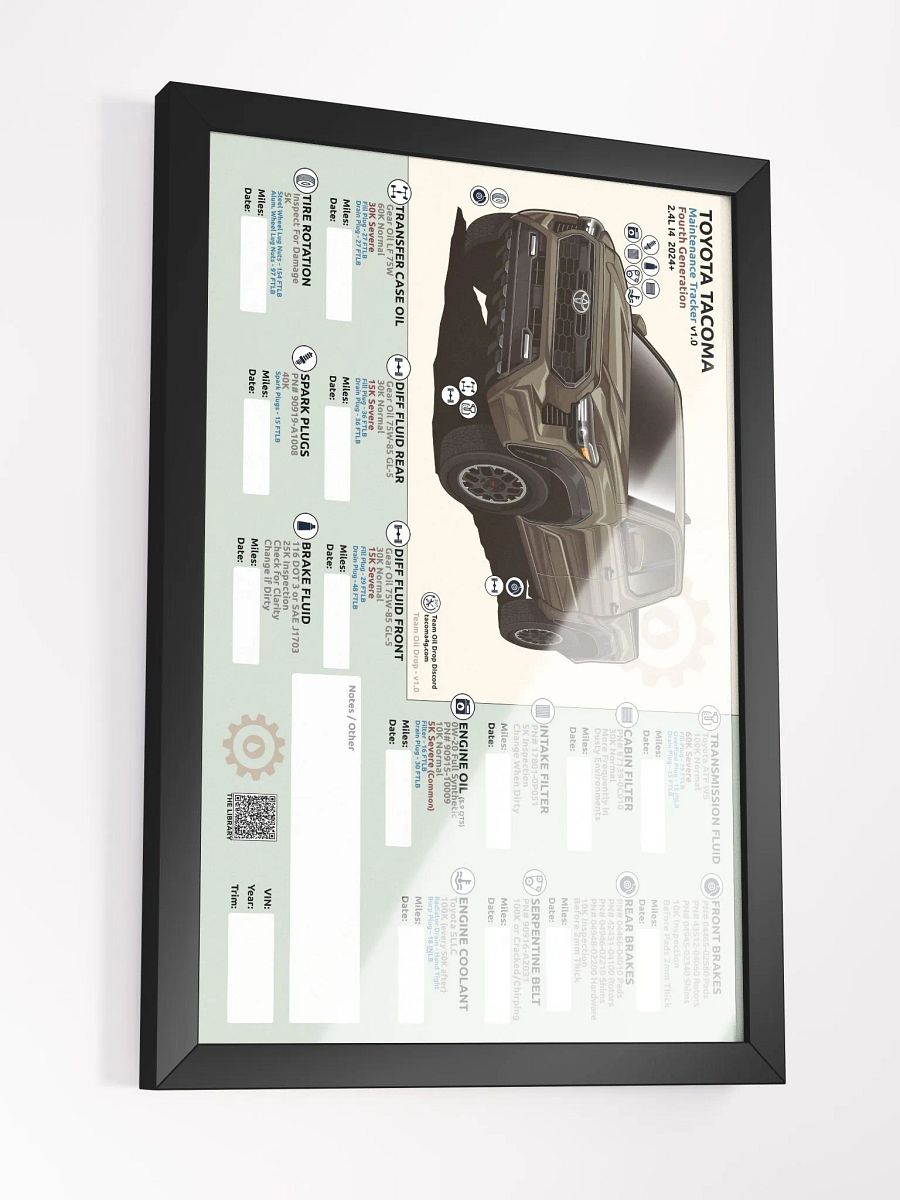4TH GEN MAINTENANCE TRACKER V1.0 - Bronze (FRAMED) product image (4)