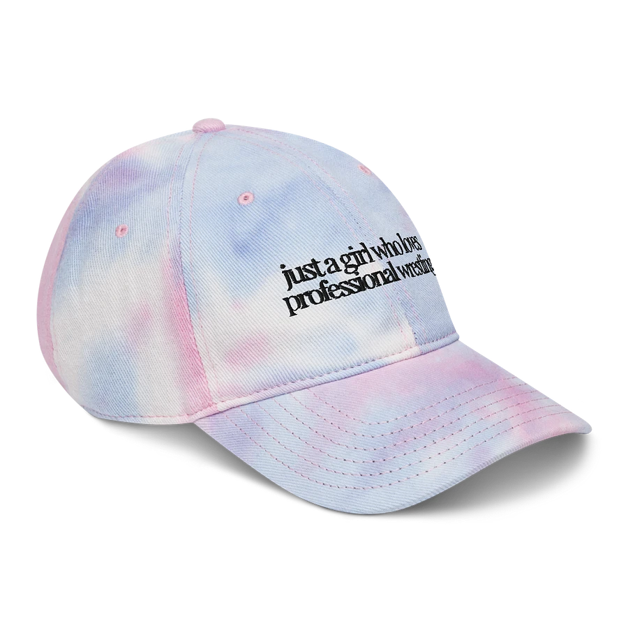 Just A (Wrestling) Girl Embroidered Tie Dye Dad Hat - Black Font product image (9)