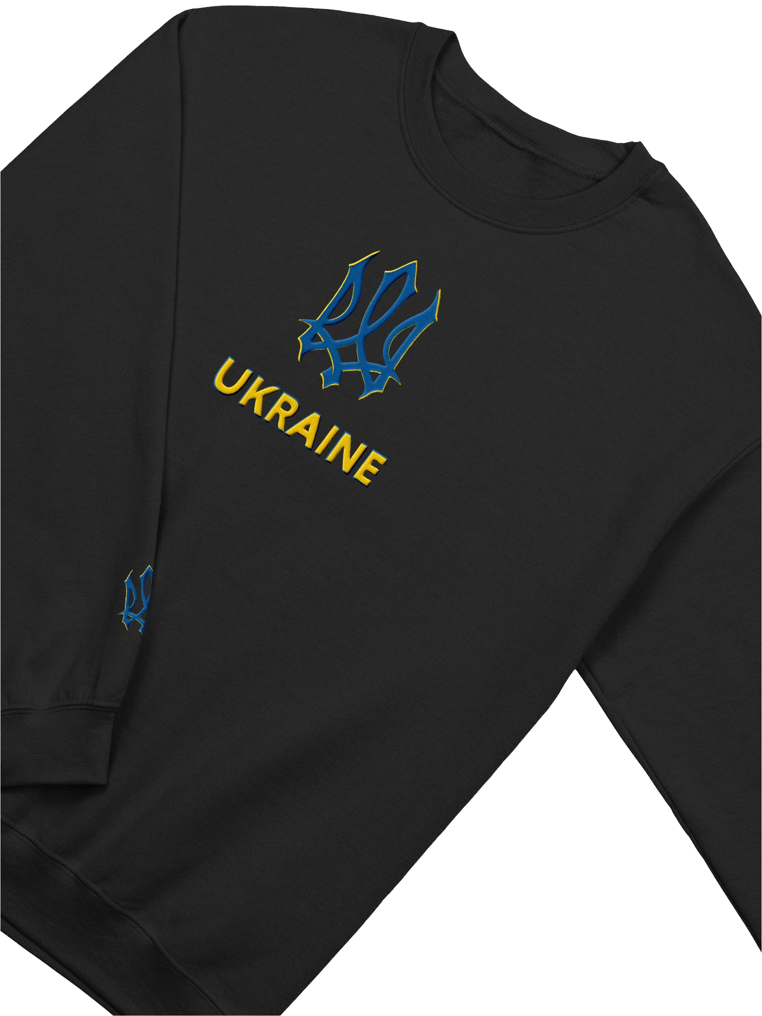 Ukraine Trident Blue Yellow Ukrainian Coat Arms Official Symbol | Gildan Classic Crewneck Sweatshirt | Embroidered product image (28)