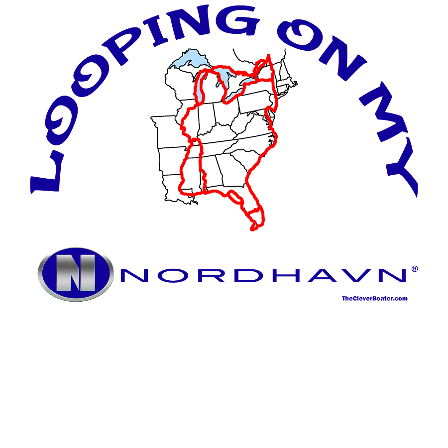 Looping On My Nordhavn - T-Shirt - Light Shirt w/Blue Logo product image (5)