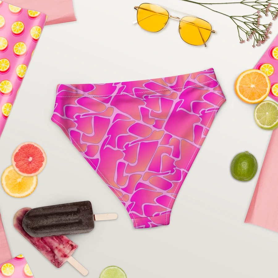 Crazy Paving Pink Pattern Padded High Waisted Bikini Bottom product image (5)