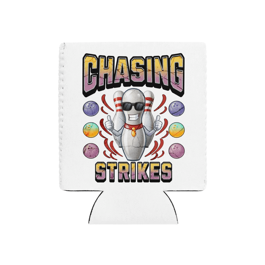 Chasing Strikes Bowling Pin Coozie Can Cooler product image (1)