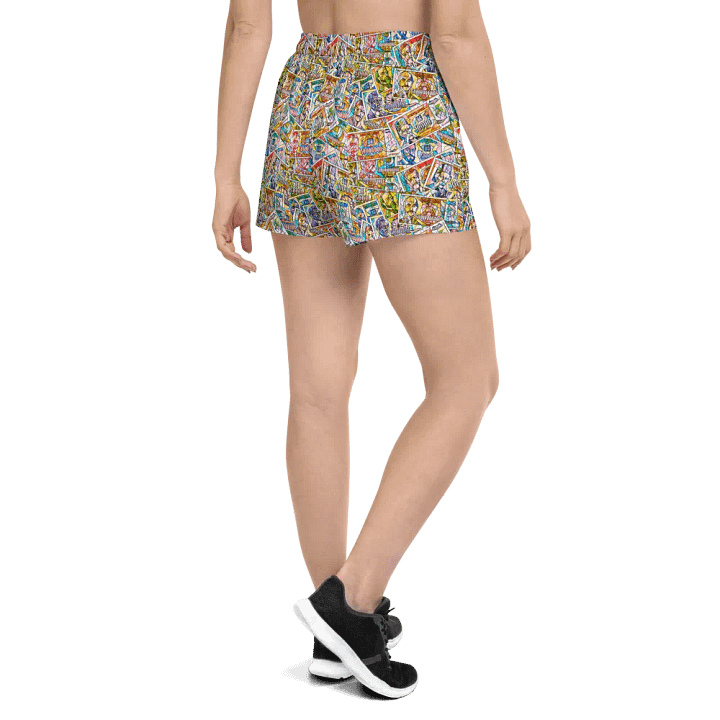 Jugoslovenski inflatorni dinar 1993 (Kolaž/mozaik) All-Over Print Women's Athletic Short Shorts product image (1)