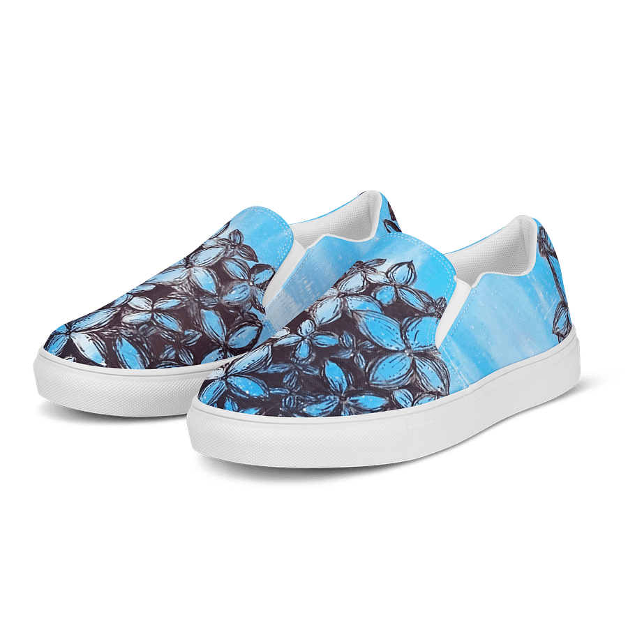 "Hydrangeas" Canvas Slip On Shoes (Women's) product image (3)