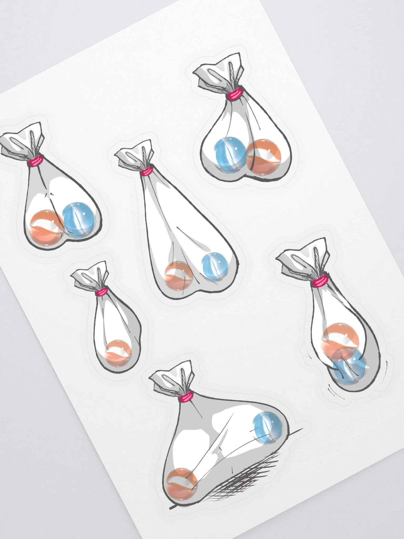 Two Marbles in a Bag Stickers Original Design product image (1)