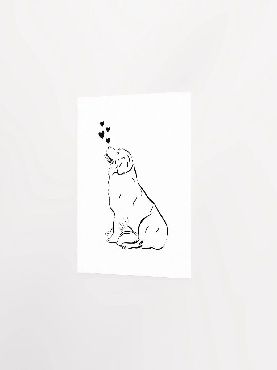 Golden Retriever Line Art & Hearts Poster product image (15)
