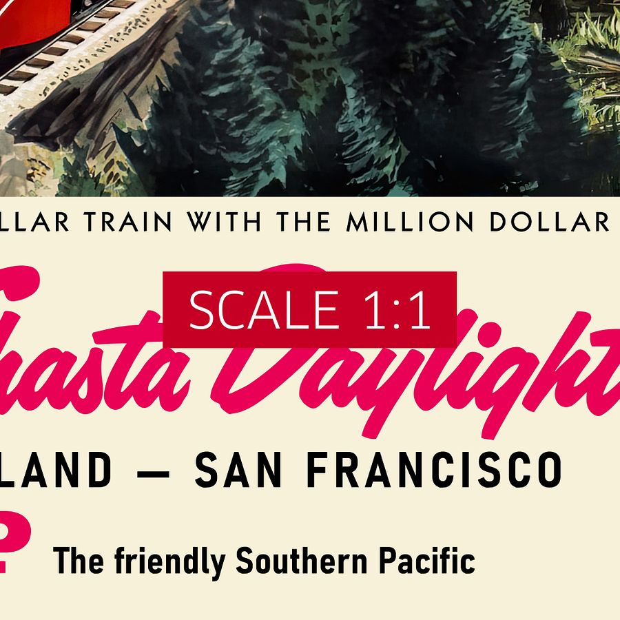 Shasta Daylight, USA, 1960s — retro train poster, vintage train art, train print, retro travel wall art product image (5)