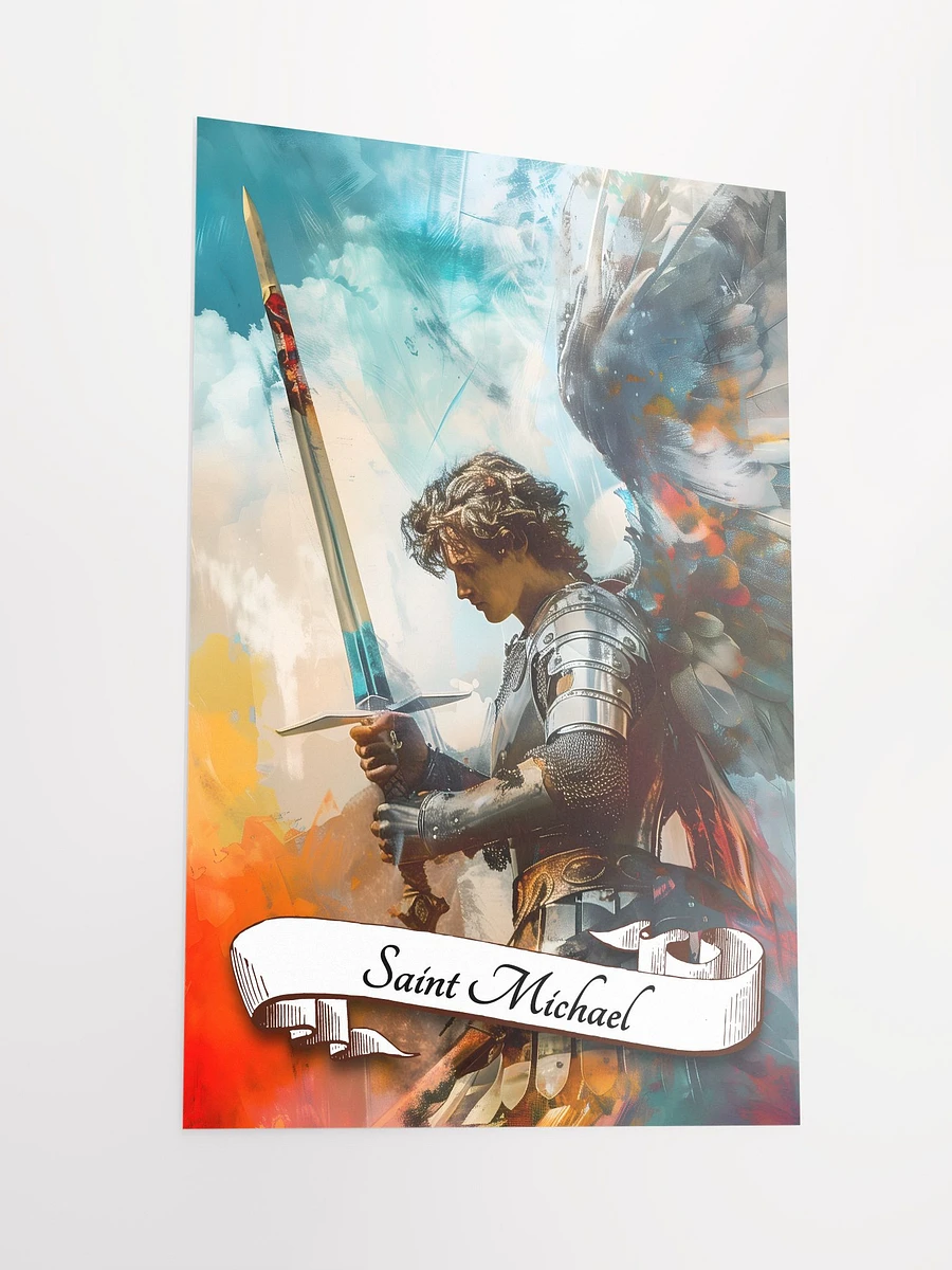 Saint Michael The Archangel Patron Saint of Bankers, Police Officers, Firemen, Grocers Matte Poster product image (4)