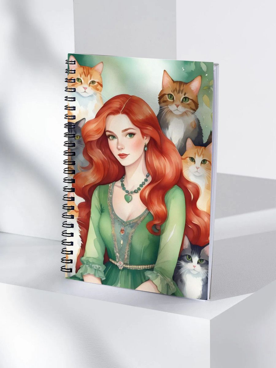 Red Cat Lady Spiral Notebook product image (4)