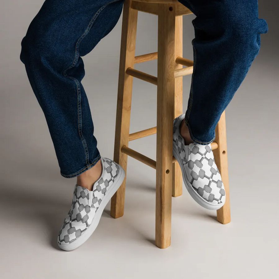 Illusionary Cube Pattern Men's Slip-On Canvas Shoes product image (7)