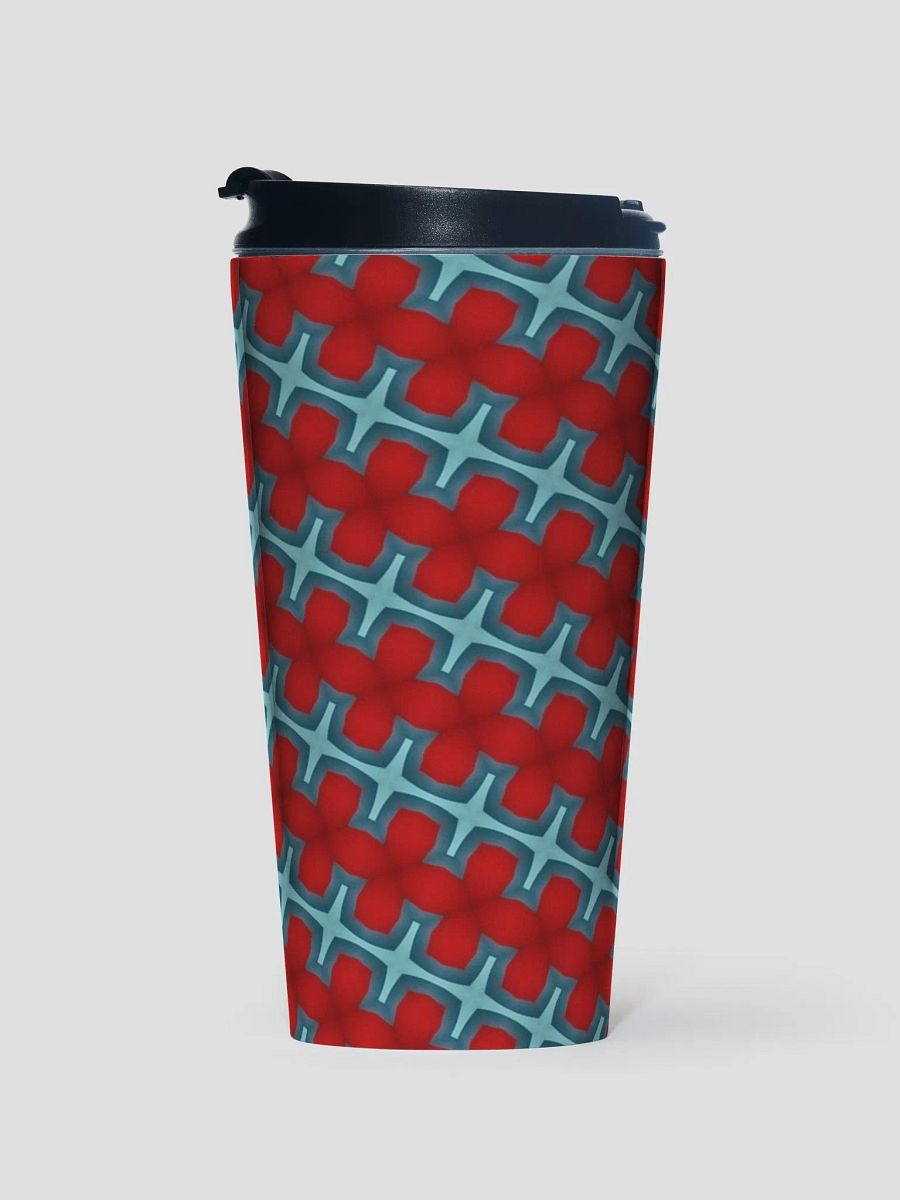 Red & Blue Diagonal Floral Travel Mug product image (1)