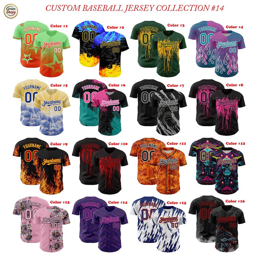 Authentic Baseball Jersey , Custom Baseball Jersey, Personalized Sport Jersey, Multi Colorful and Patterns product image (1)