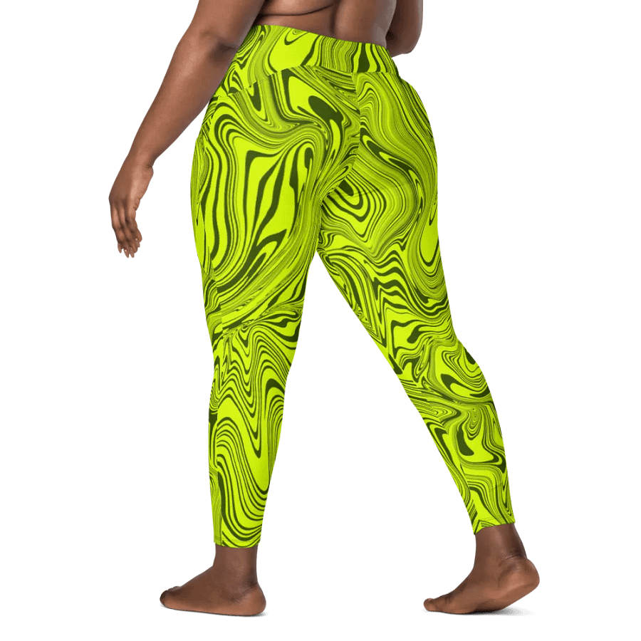 Leggings with Pockets - Abstract Yellow Swirls product image (9)