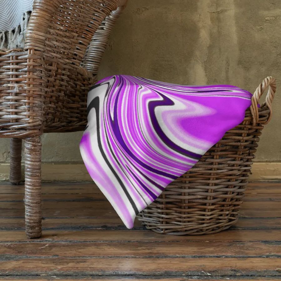Throw Blanket - Purple Digital Fluid Art product image (4)