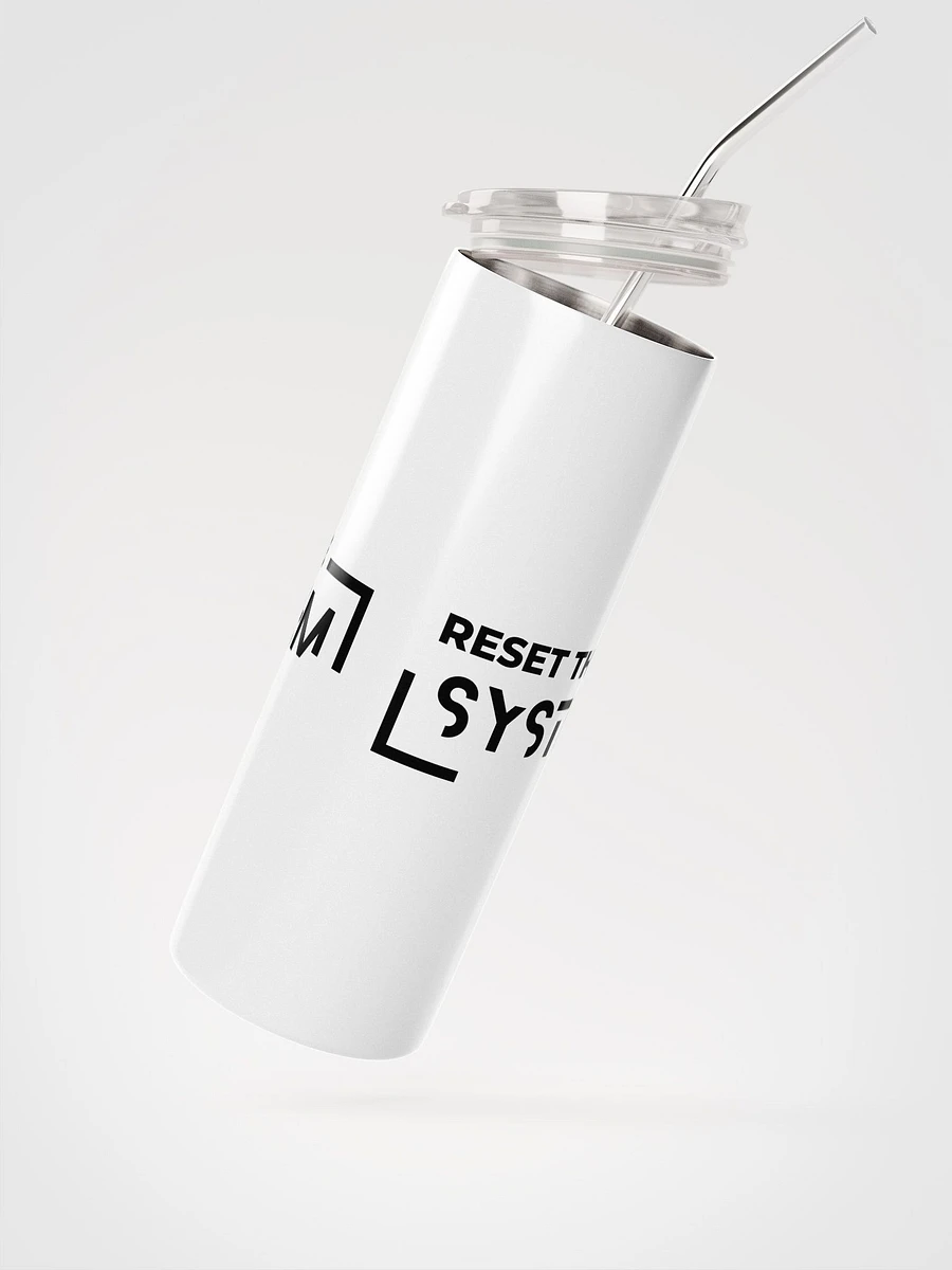 White stainless steel tumbler reset the system product image (2)