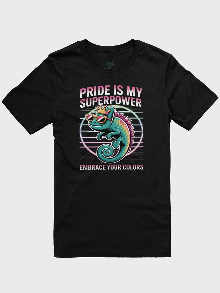 Pride Is My Superpower T-Shirt | Graphic Grove | Unisex, Supersoft, Rainbow Chameleon Design product image (3)