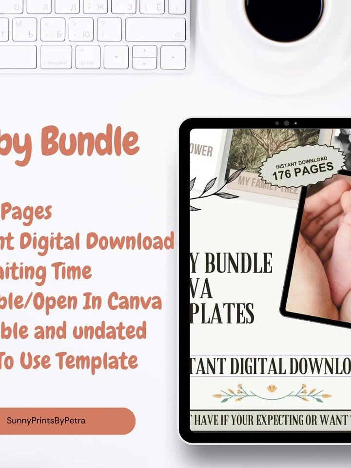 Baby Family Feud Bundle | Editable Baby Shower Games and Printable Bingo Cards | Canva Template product image (1)