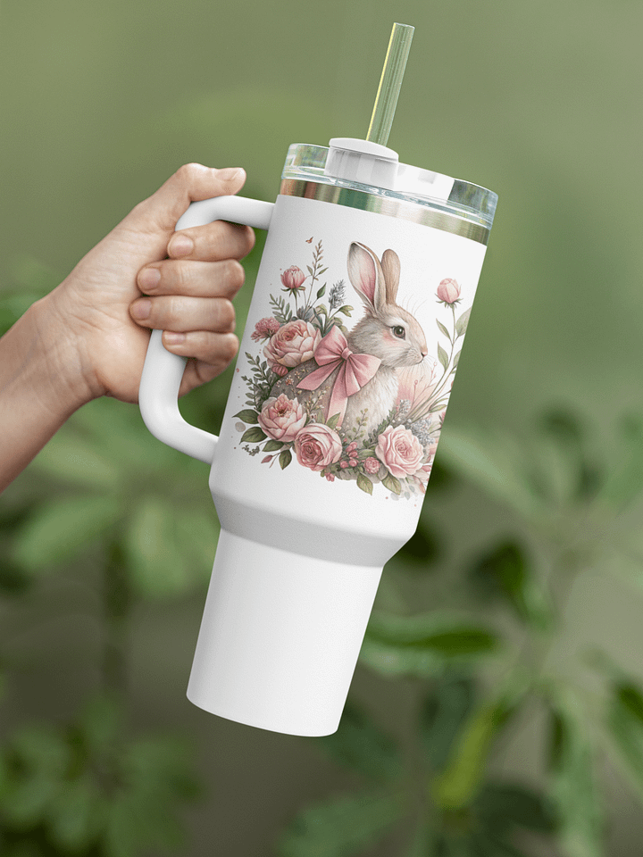Rabbits 'n Roses Travel Mug product image (1)