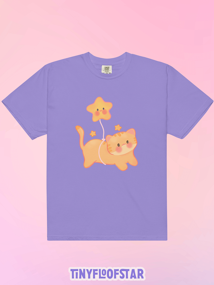 Orange Cat Starry Adventure Cotton Heavyweight T-shirt Unisex product image (1)