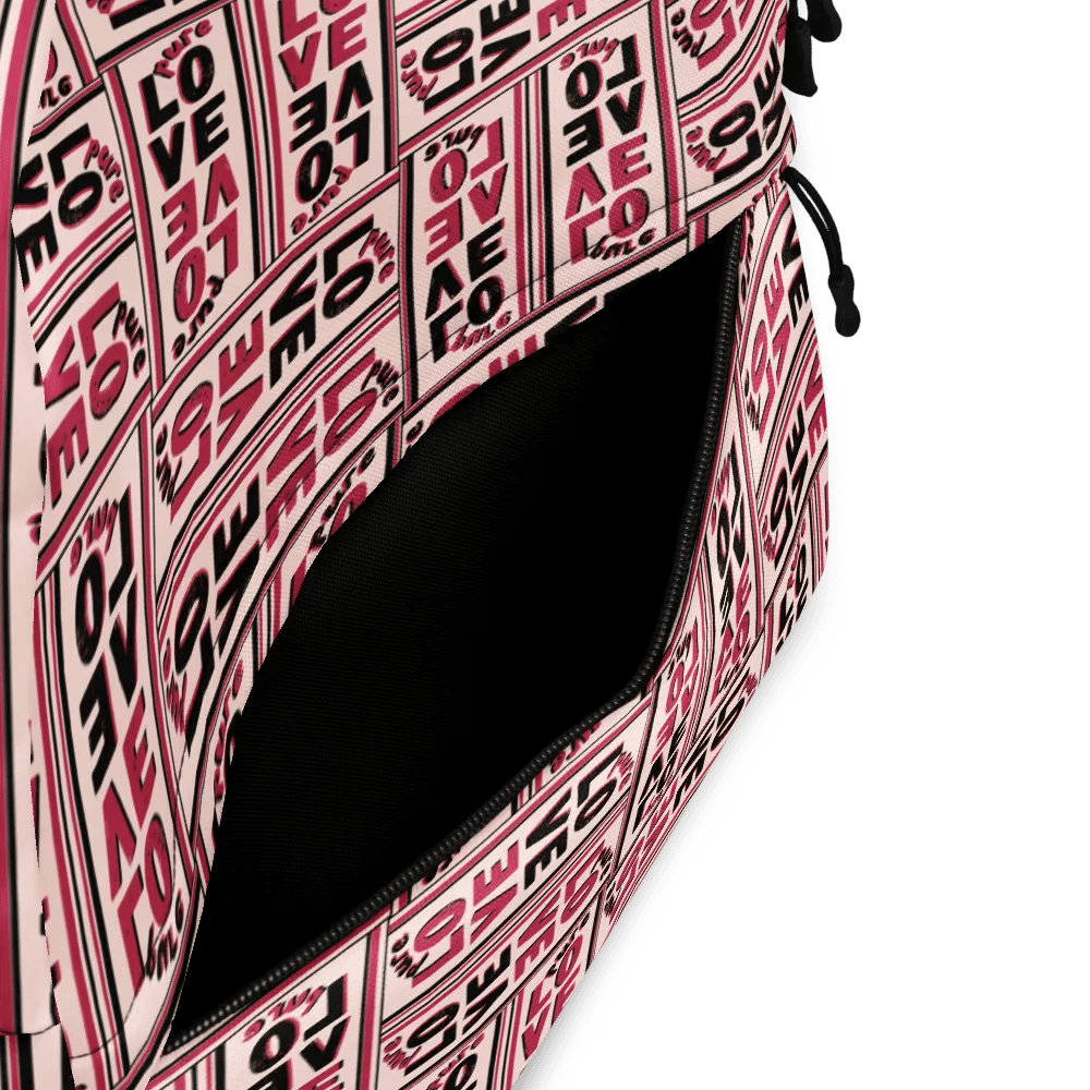 Pure LOVE dual Color Pattern on peach Background - All-Over Print Backpack product image (8)