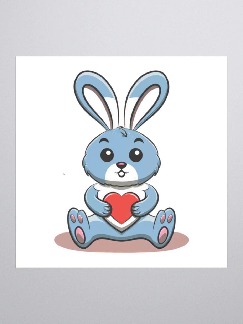 Valentine’s Day Bunny and Heart Sticker