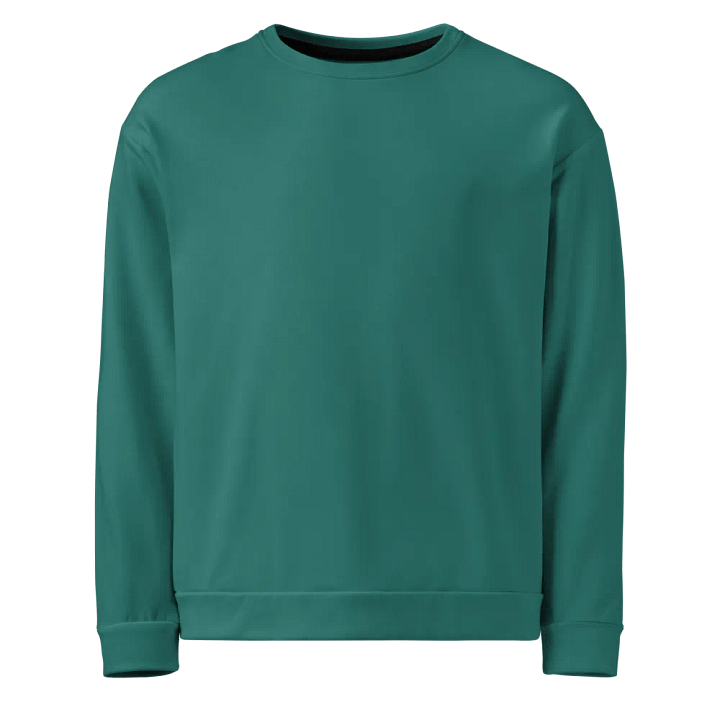 Plain Medium Teal Green True Summer Unisex Recycled Polyester Heavyweight Premium Sweatshirt by Treasure Pie product image (1)