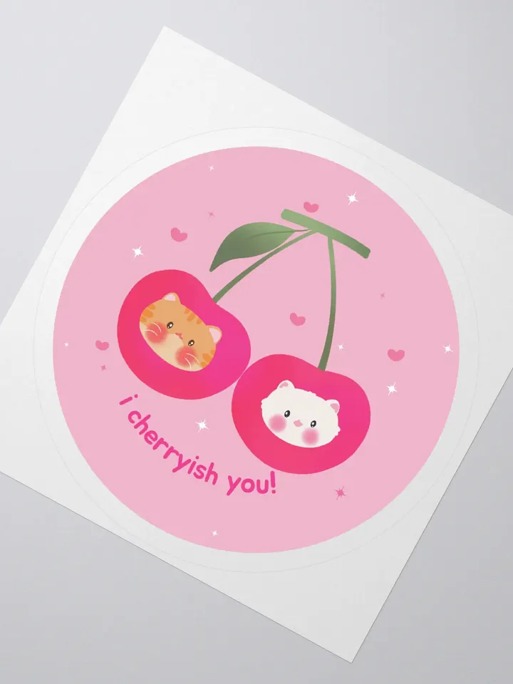 I cherry-ish you! Cats Vinyl Sticker product image (2)