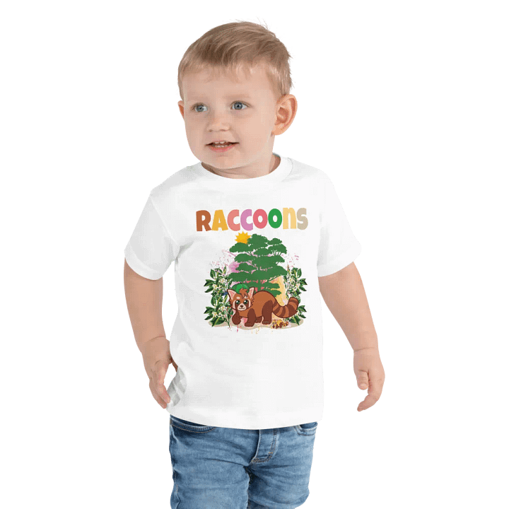 Raccoon Colorful Funny Cute Bella +Canvas Toddler T-Shirt – Funny Shirt, Best Gift for Kids product image (1)