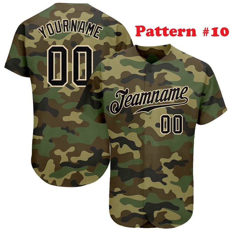 Authentic Baseball Jersey, Custom Baseball Jersey, Personalized Sport Jersey, Army Multi Colorful and Pattrens product image (188)