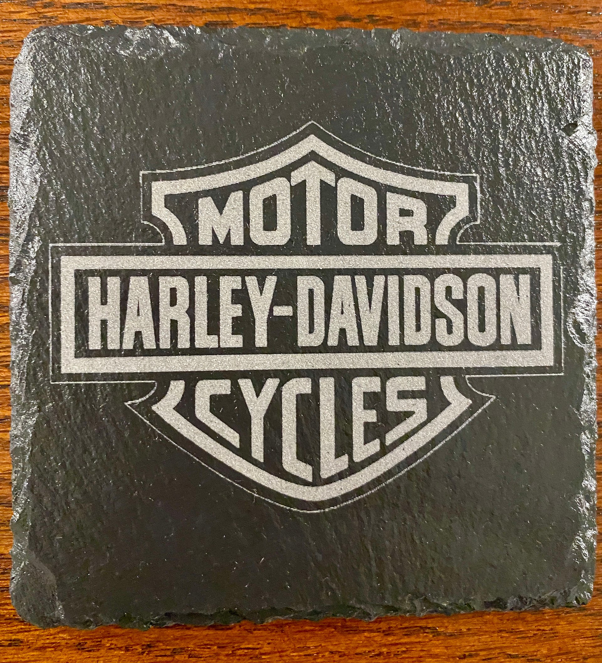 Harley-Davidson Logo Slate Coasters - Set of 6 Custom Laser Engraved product image (3)